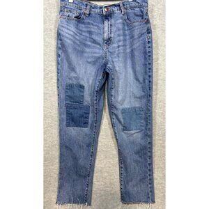 Universal Thread Boyfriend Jeans With Patches Frayed Hem Size 10